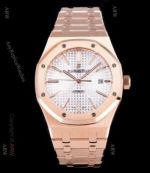 Replica Audemars Piguet Royal Oak Swiss 3120 Watches Rose Gold Silver Face